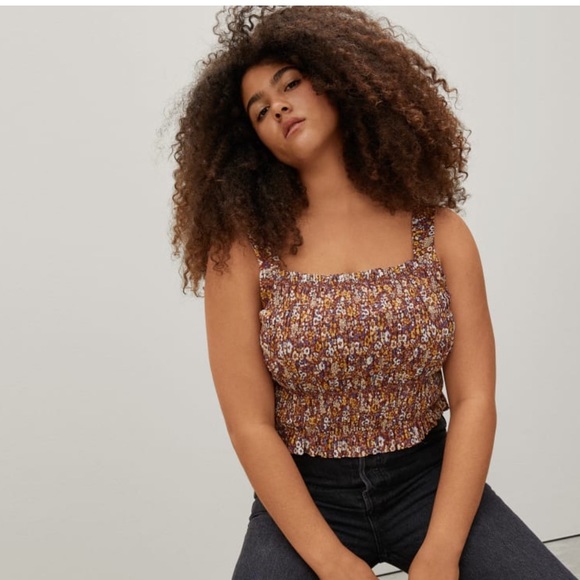 Tops - EVERLANE The Smock Cami - Brown Floral